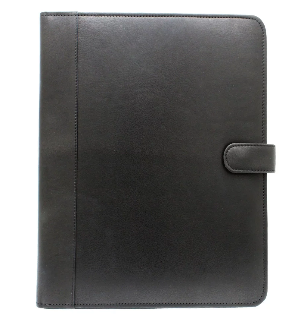 Ashlin® Designer Midnight Black Bernadino Vegan Portfolio w/Letter Sized Notepad