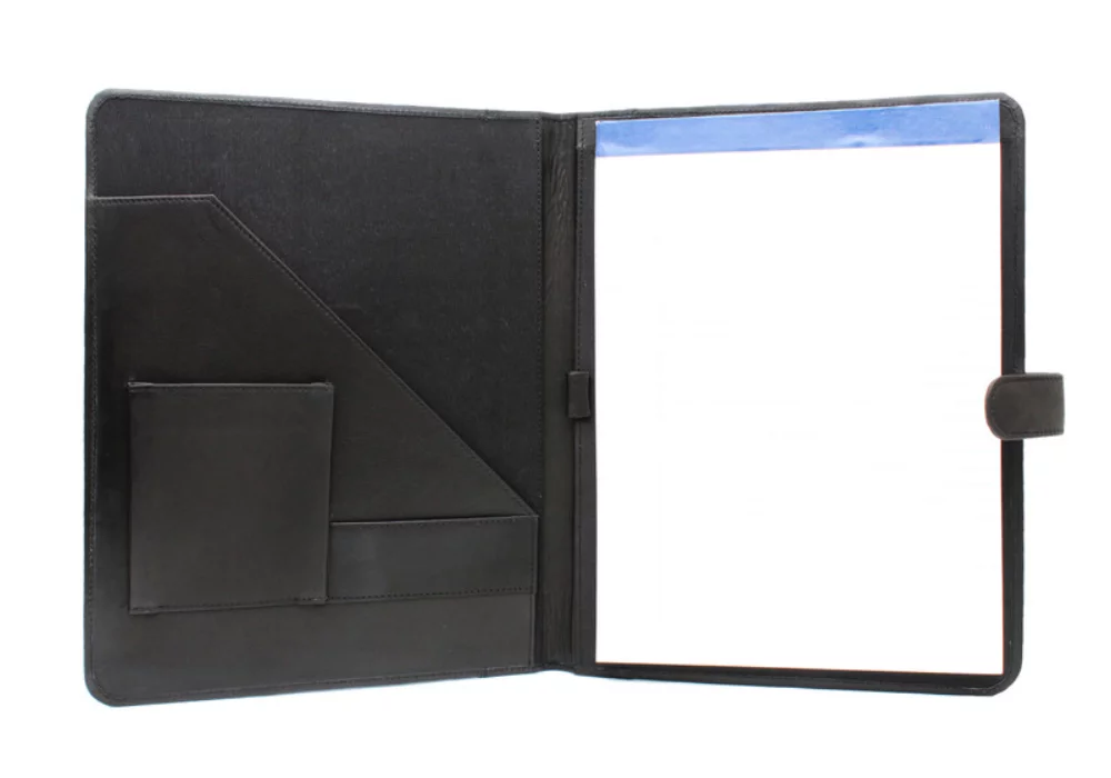 Portfolio Ashlin® Designer Midnight Black Bernadino Georgio Napa avec bloc-notes au format lettre