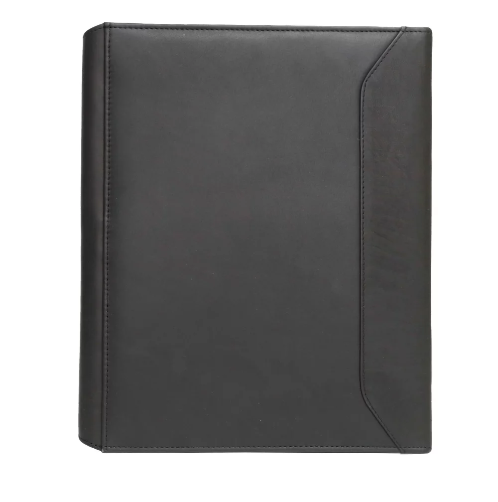 Étui à écrire tri-fold Buckingham noir minuit de designer Ashlin®