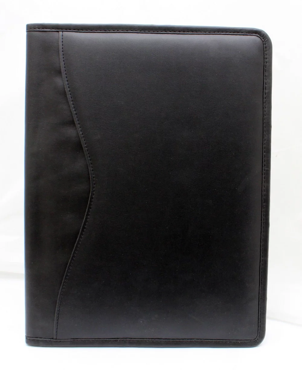 Étui d'écriture bi-pli vegan Carmelo noir minuit de designer Ashlin®