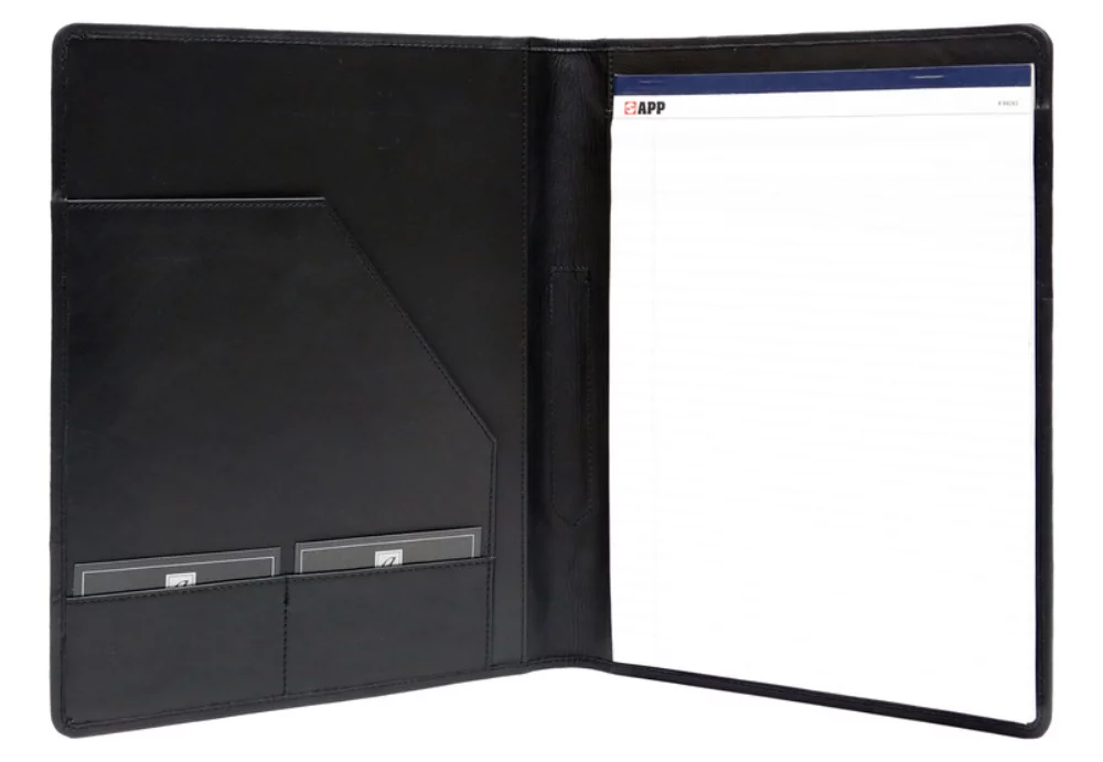 Ashlin® Designer Midnight Black Carmelo Vegan Bi-Fold Writing Case