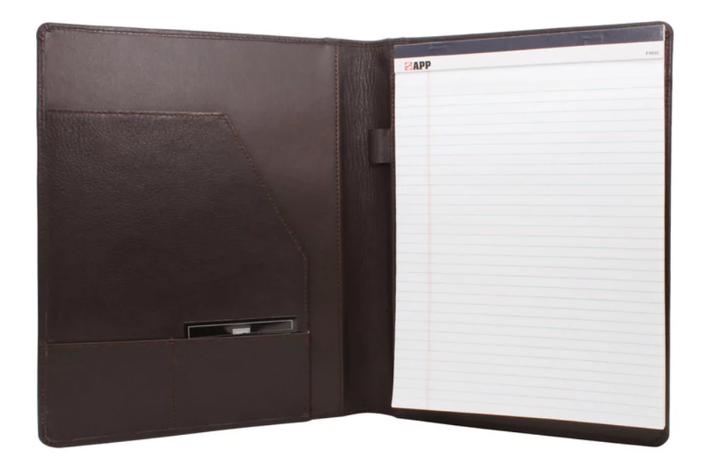 Étui à rabat Ashlin® Designer Expresso Brown Raferty avec bloc-notes
