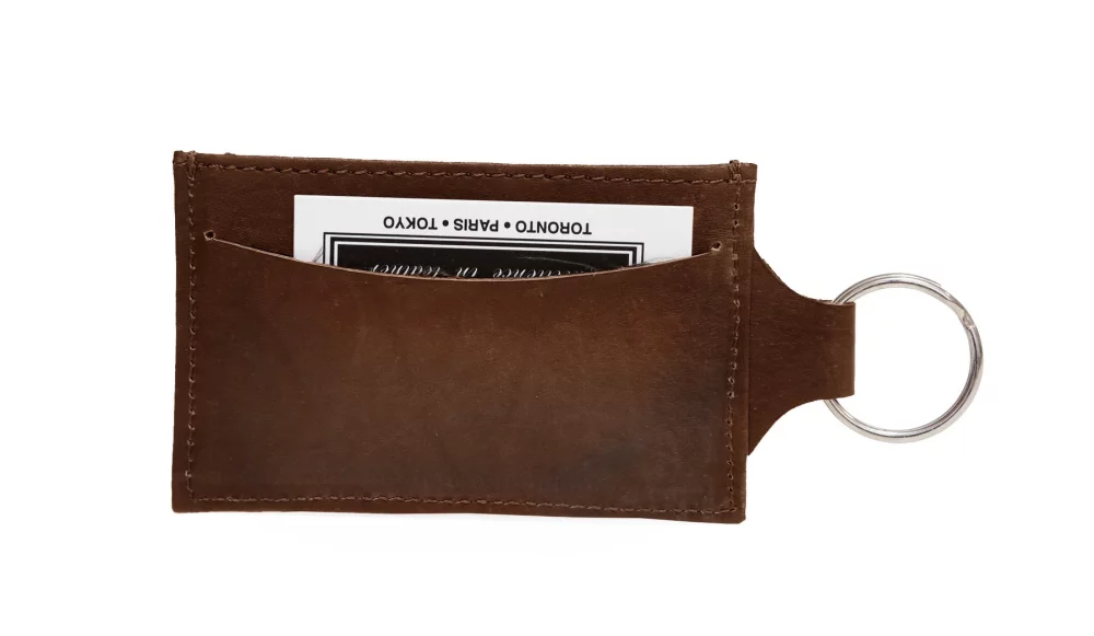 Porte-identité Ashlin® Designer Expresso Brown Aquilina avec porte-clés