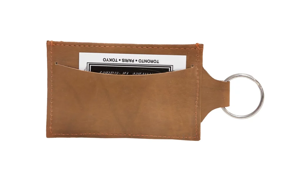 Porte-identité Ashlin® Designer British Tan Aquilina avec porte-clés