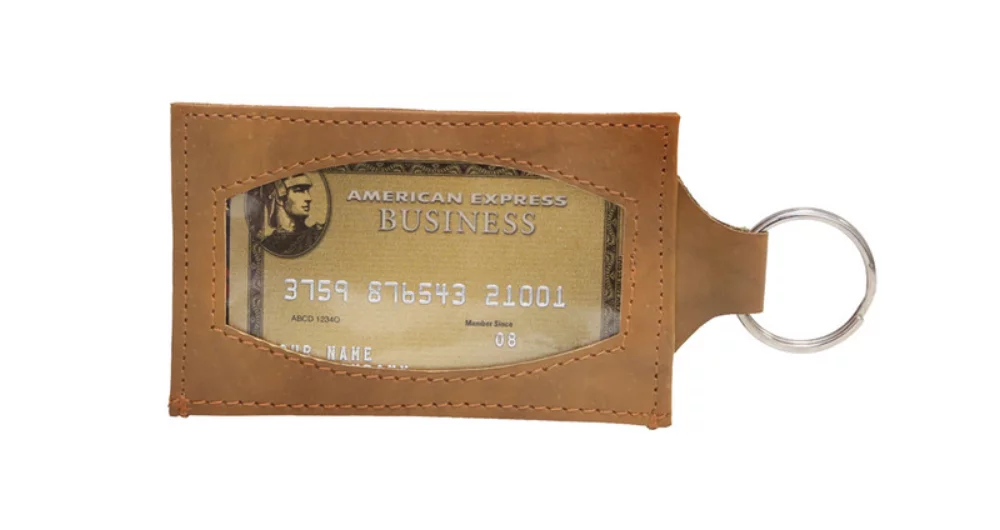 Porte-identité Ashlin® Designer British Tan Aquilina avec porte-clés