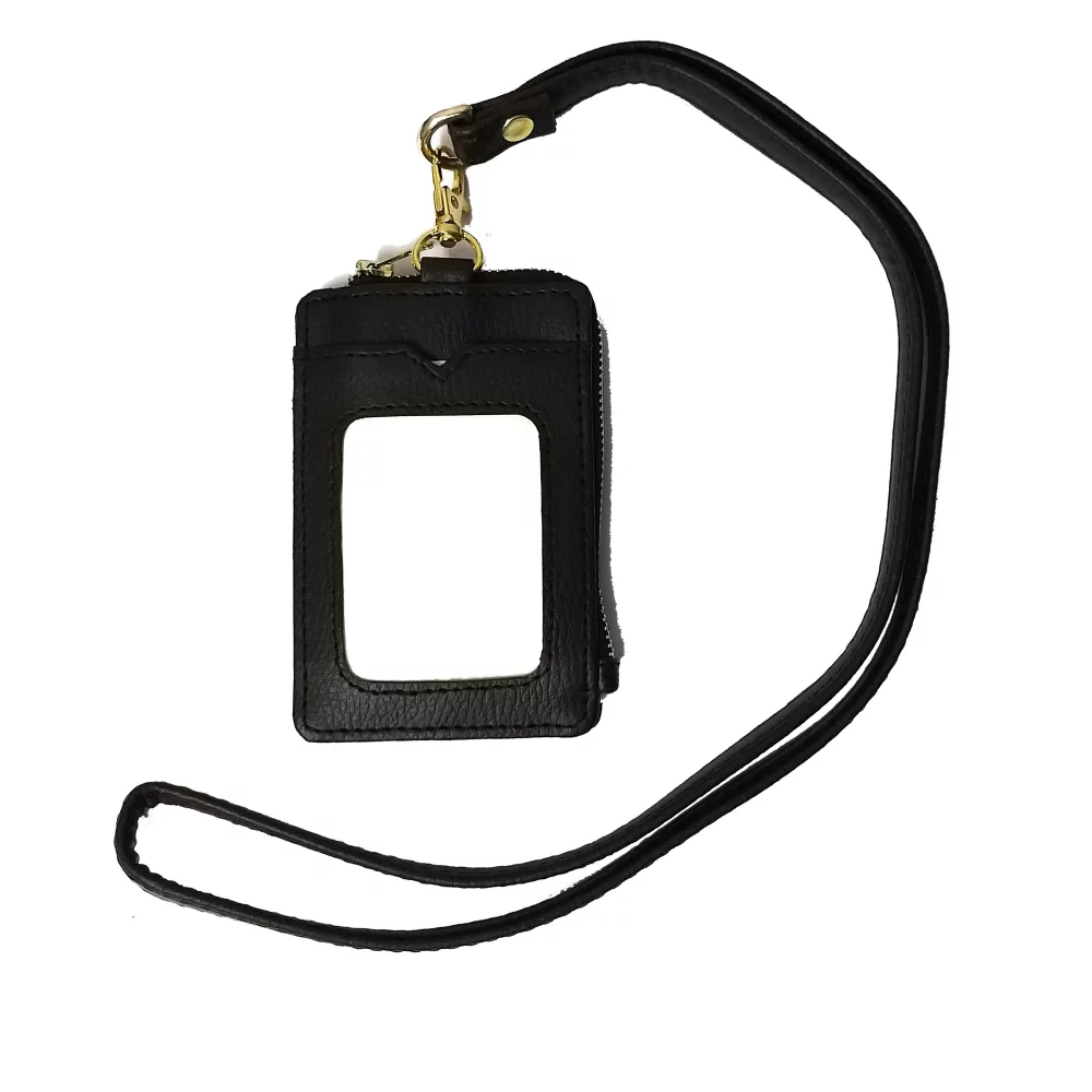 Ashlin® Designer Midnight Black Aulora Vegan Zippered Case w/Lanyard