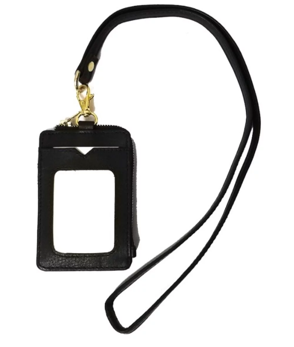 Ashlin® Designer Midnight Black Aulora Vegan Zippered Case w/Lanyard
