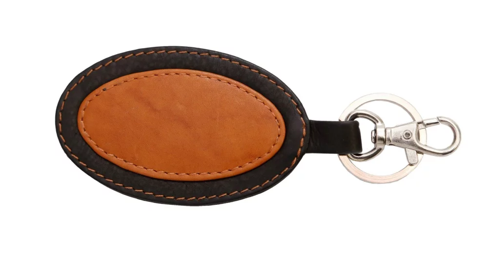 Ashlin® Designer Black/Tan Arella Oval Key Fob