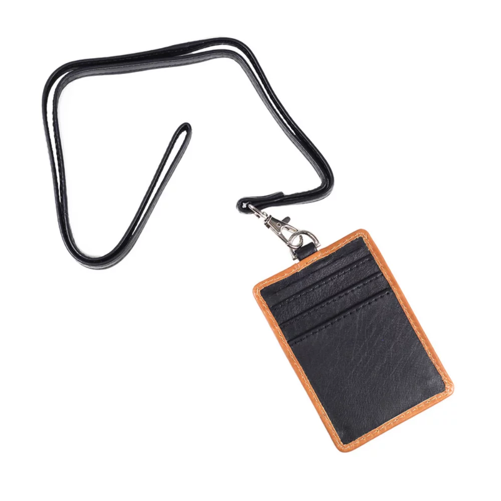 Porte-badge Ashlin® Designer noir/brun Benita + Lanière