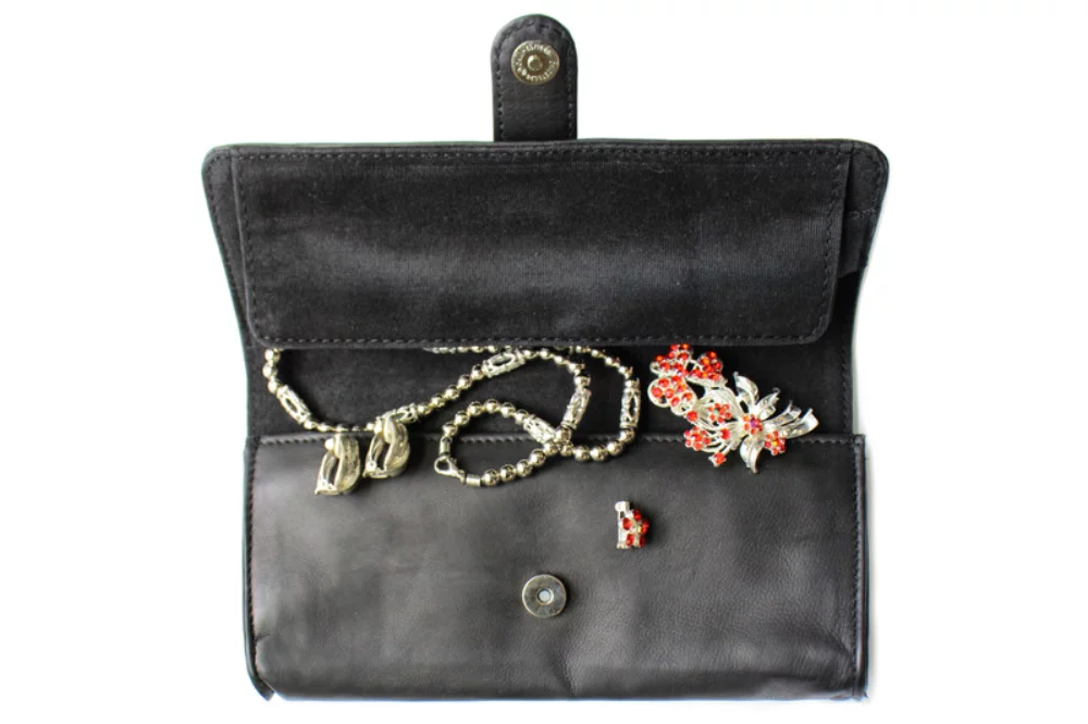 Ashlin® Designer Midnight Black Jileen Tri Fold Jewellery Case