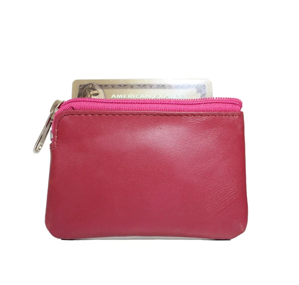Ashlin® Designer Adelle Claret Red Zippered Change Card Case