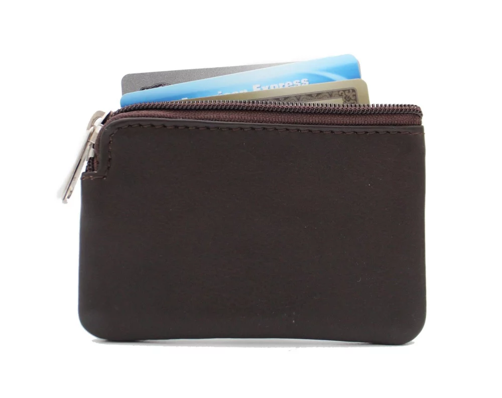 Étui à cartes de change zippé Ashlin® Designer Adelle brun expresso