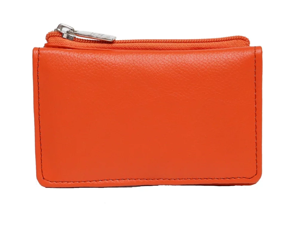 Ashlin® Designer Tangerine Orange Hillebrand Bi-fold Mini-Wallet