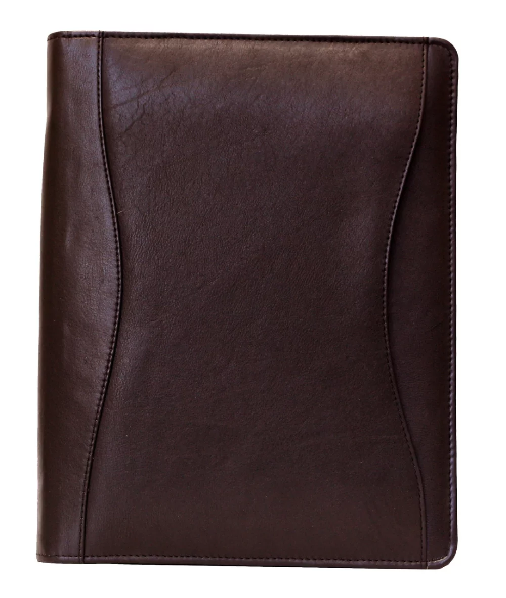 Ashlin® Designer Espresso Brown Afonso Zippered Portfolio w/Smartphone Pocket & 2 Pen Loops