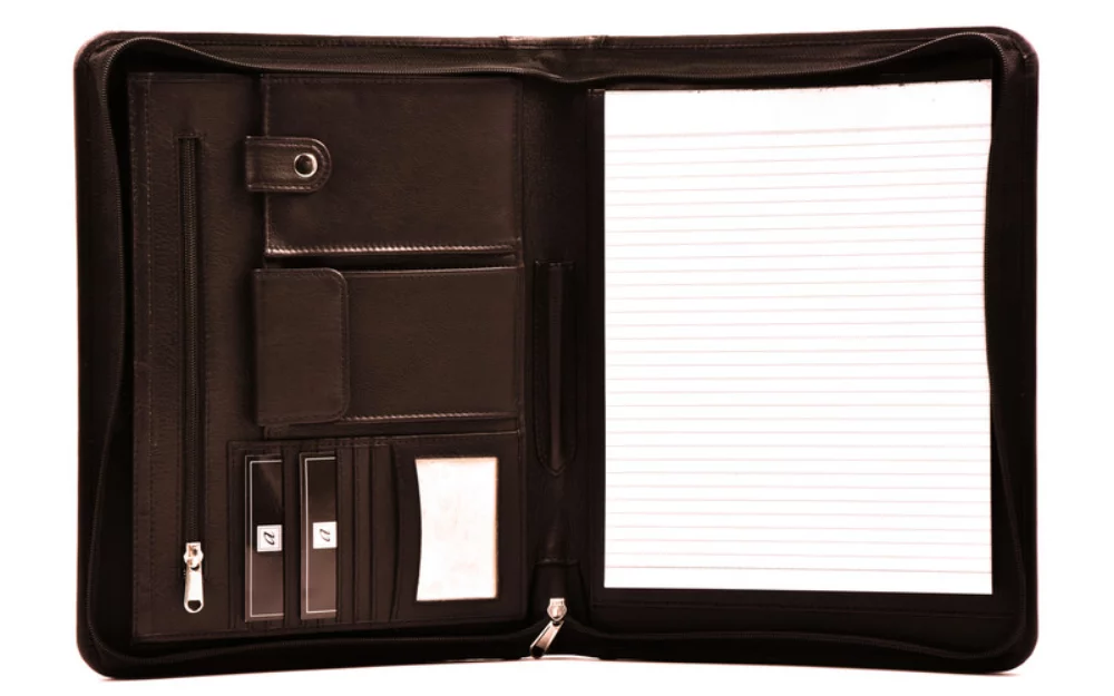 Ashlin® Designer Augustin Espresso Brown Executive Zippered Organizer Portfolio Tablet Case