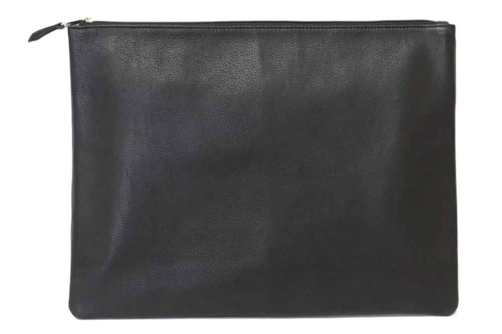 13" Ashlin® Designer Midnight Black Branson Underarm MacBook Pro® Valise Pouch w/Top Zipper