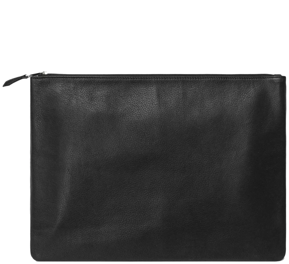13" Ashlin® Designer Midnight Black Branson Underarm MacBook Pro® Valise Pouch w/Top Zipper