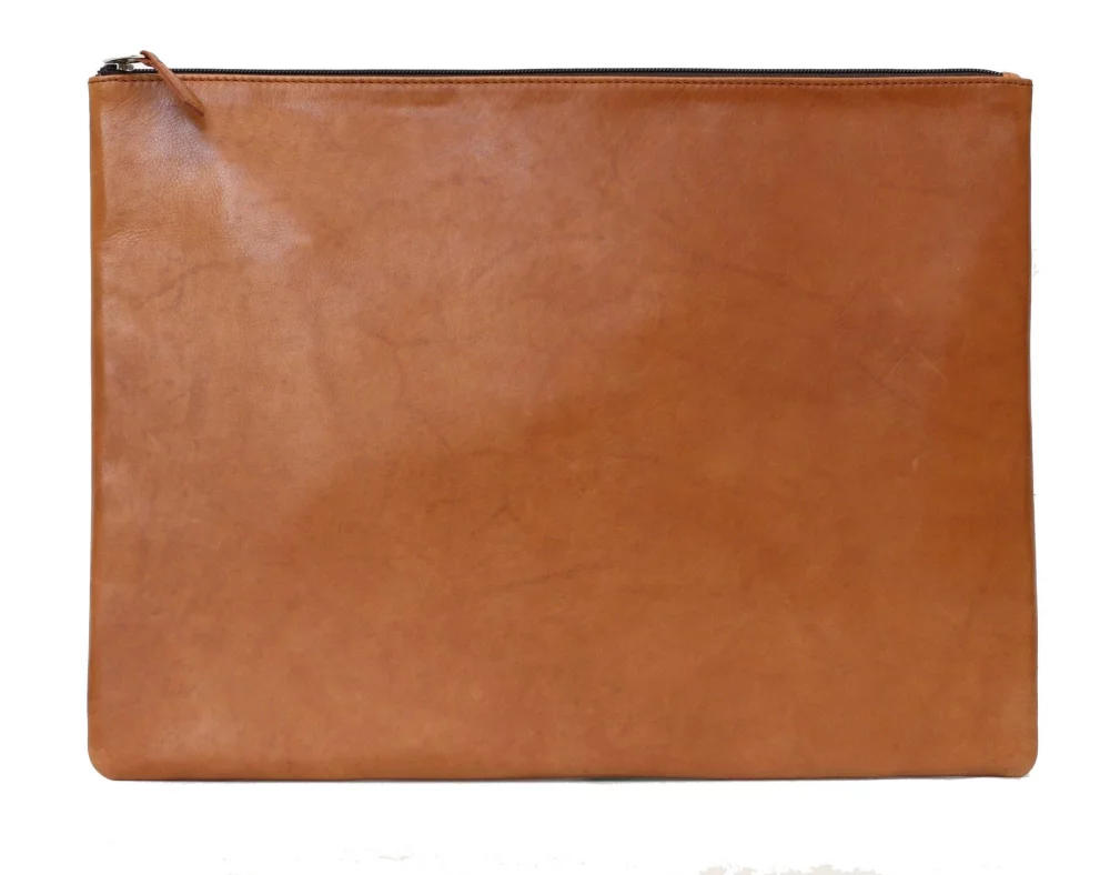 13" Ashlin® Designer British Tan Branson Underarm MacBook Pro® Valise Pouch w/Top Zipper