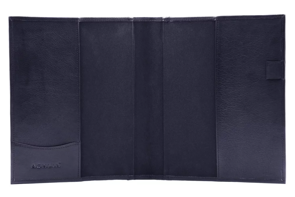 Ashlin® Designer Peterborough Navy Blue Refillable Cover w/Journal, Pocket, & Pen Loop