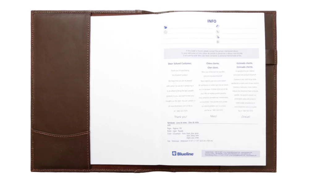 Ashlin® Designer Peterborough Expresso Brown Refillable Cover w/Journal/Pocket/Pen Loop