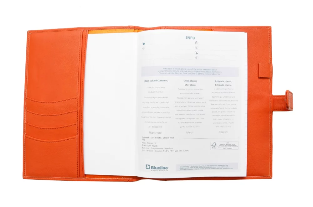 Ashlin® Designer Hough Tangerine Orange Refillable Journal Cover