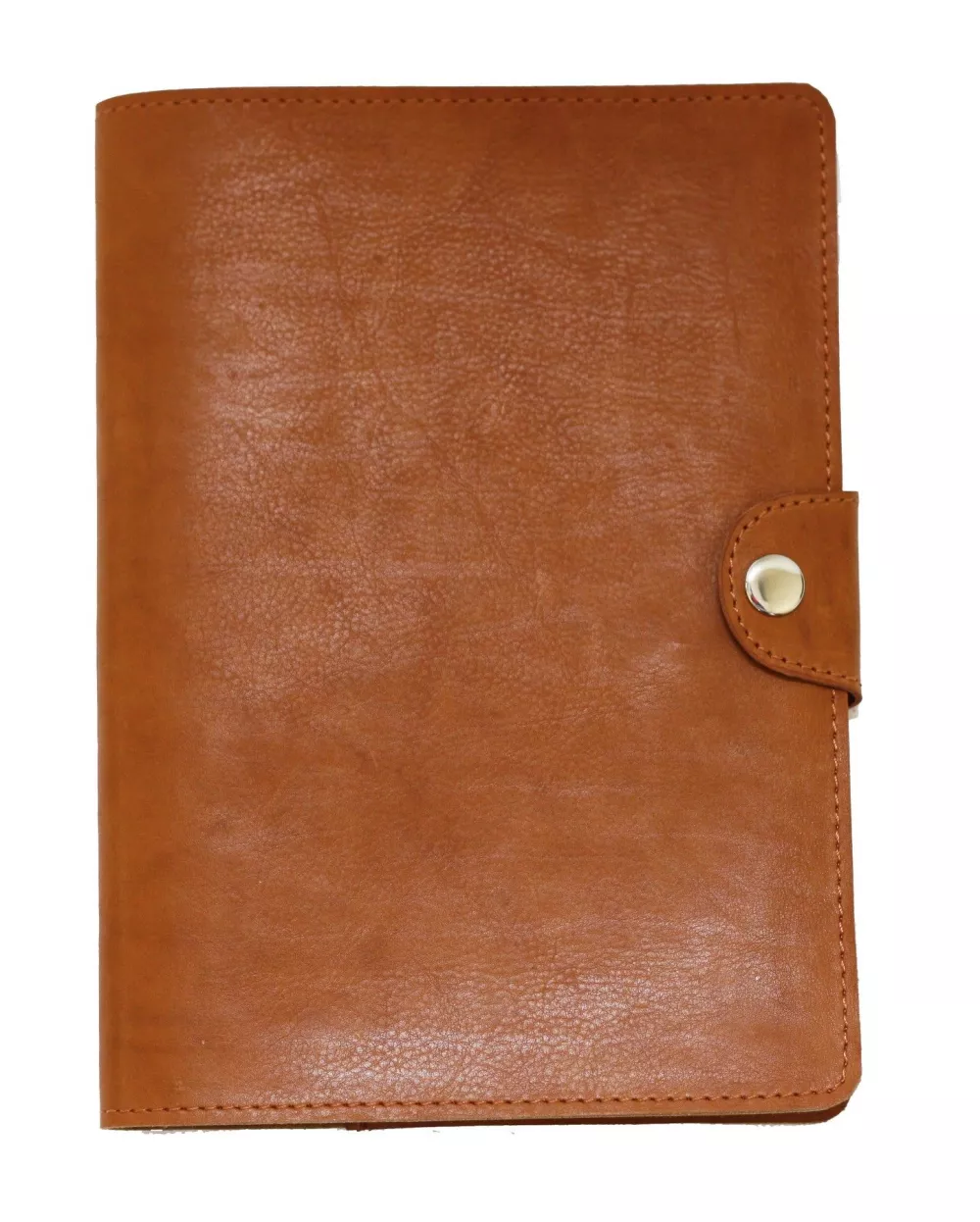 Journal en cuir moyen Ashlin® Designer Porchia British Tan avec fermeture à bouton-pression