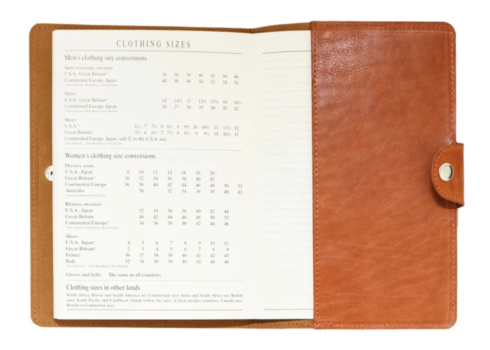 Journal en cuir moyen Ashlin® Designer Porchia British Tan avec fermeture à bouton-pression
