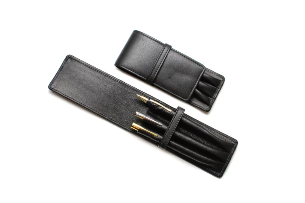 Ashlin® Designer Midnight Black Trapani Triple Pen Case