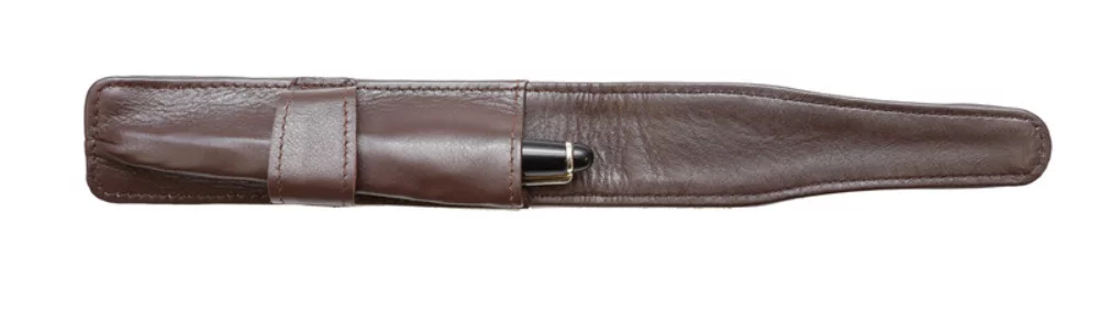 Ashlin® Designer Carrara Expresso Brown Single Top Flap Pen Case w/Loop