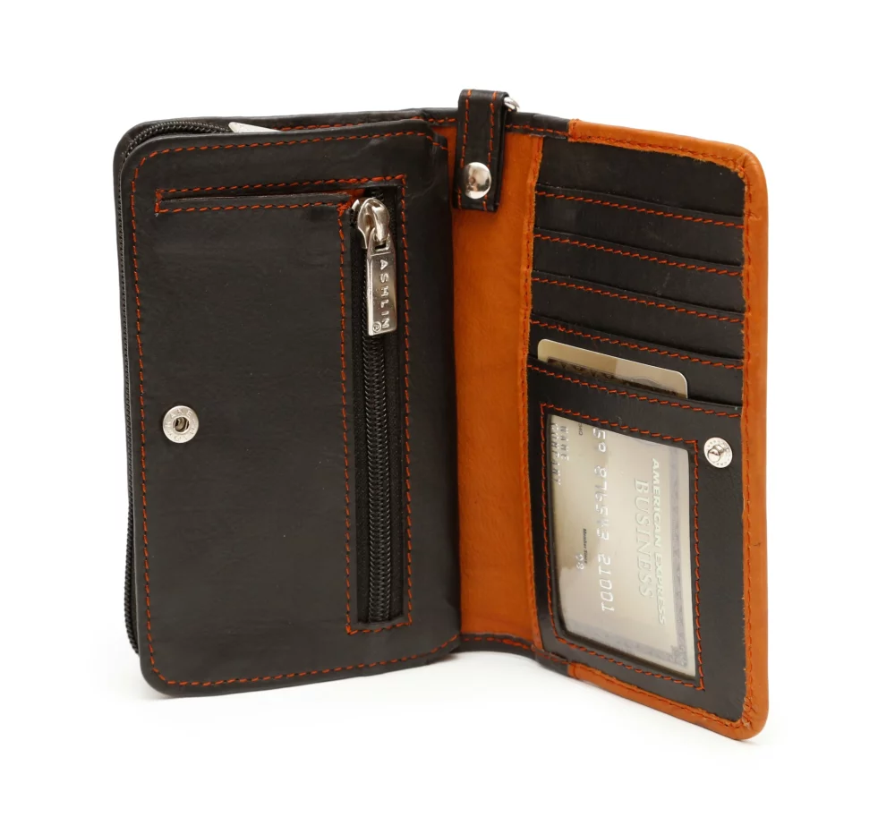 Ashlin® Designer Vita Black/Tan Smart Phone Wristlet