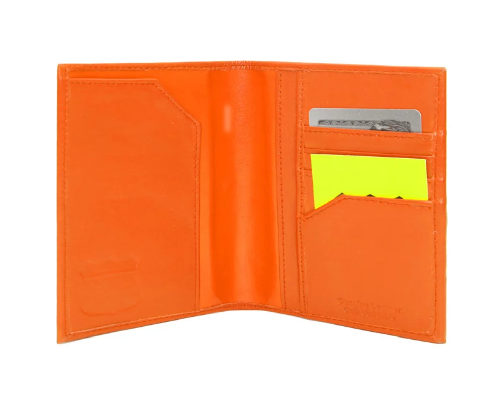 Portefeuille de passeport bloquant les RFID Ashlin® Designer Amsterdam Tangerine Orange