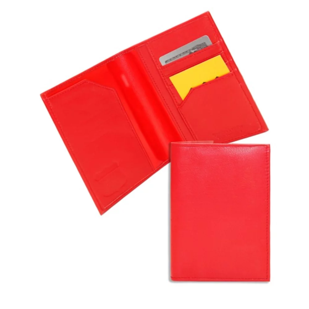 Portefeuille de passeport Ashlin® Designer Amsterdam rouge pompier avec blocage RFID