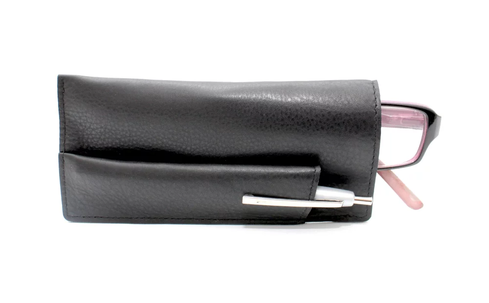 Ashlin® Designer Calabria Midnight Black Single Eyeglass Case w/Pen Loop