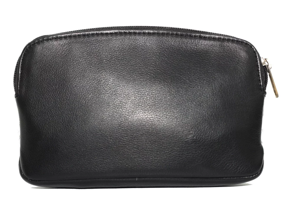 Ashlin® Designer Millie Midnight Black Compact Cosmetic Bag w/Top Zipper