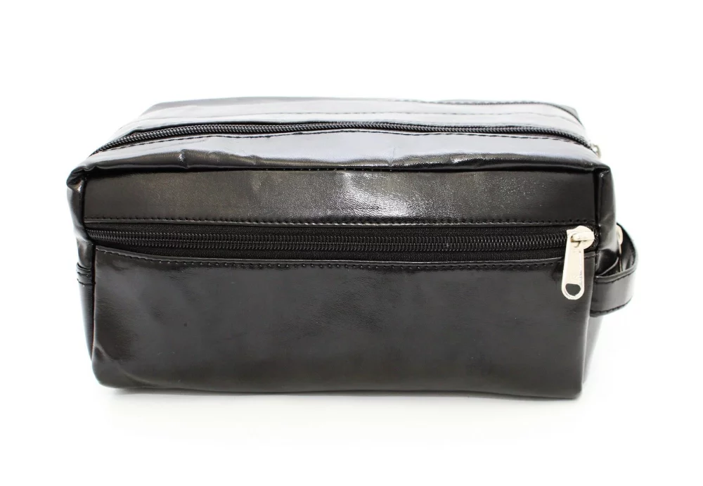 Ashlin® Designer Solomon Vegan Leather Double Section Toiletry Bag