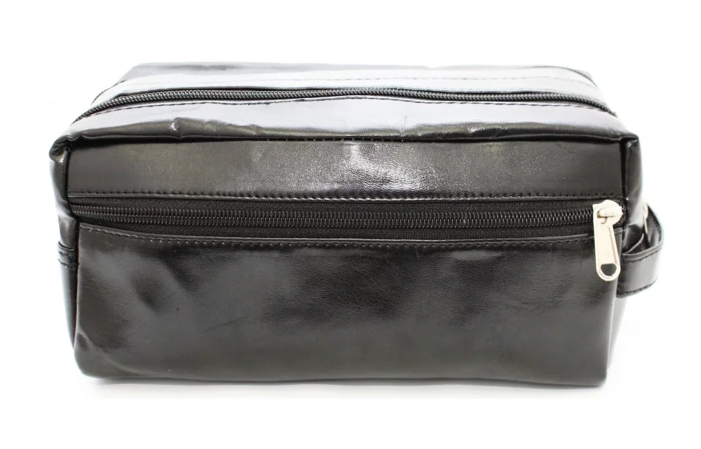 Ashlin® Designer Solomon Midnight Black Double Section Toiletry Bag