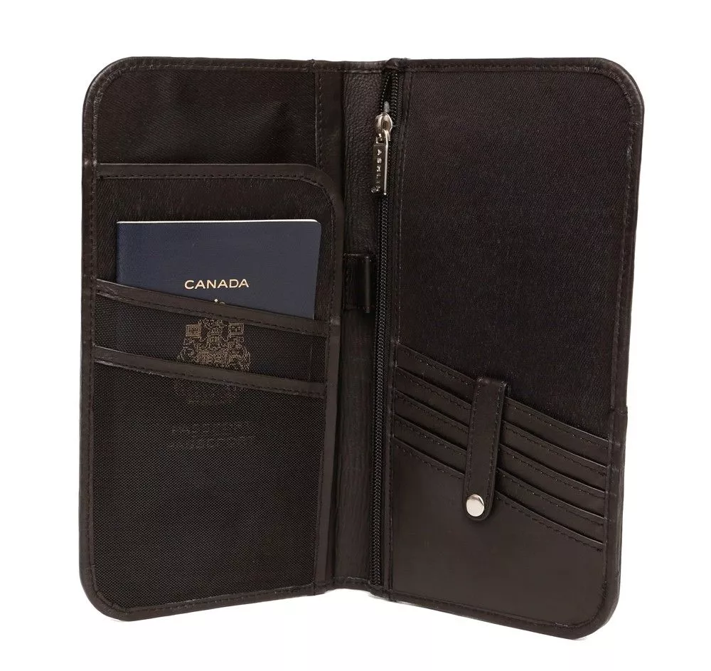Ashlin® Designer Deangelo Midnight Black Bi-Fold Ticket Wallet