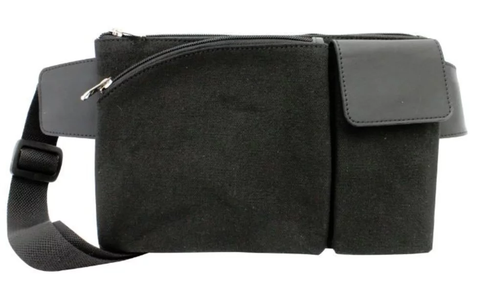 Ashlin® Designer Trenton Unisex Midnight Black Waist Wallet
