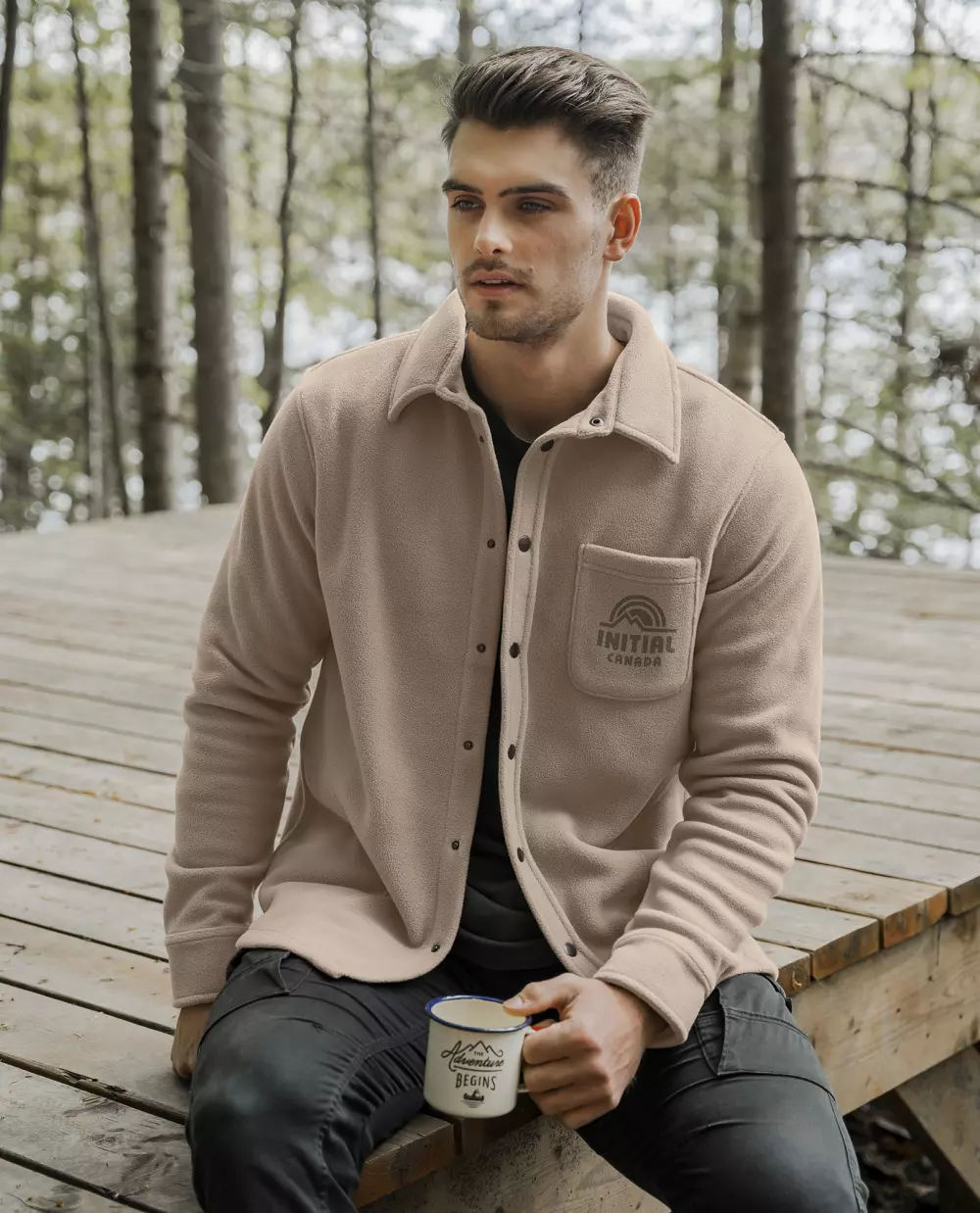 Button-down overshirt - unisex