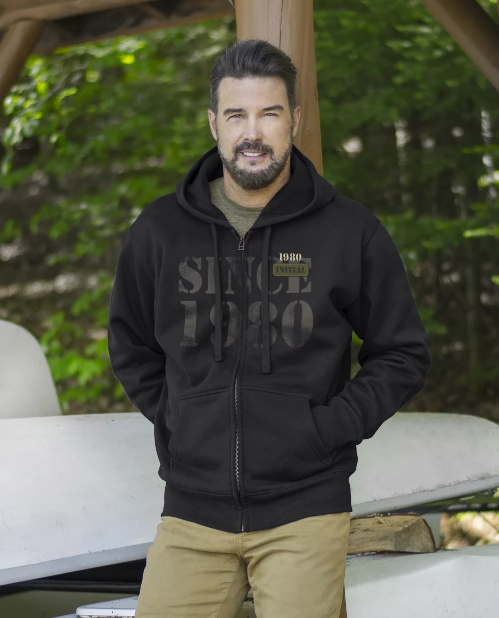 Initial Unisex Hooded full zip sweatshirt