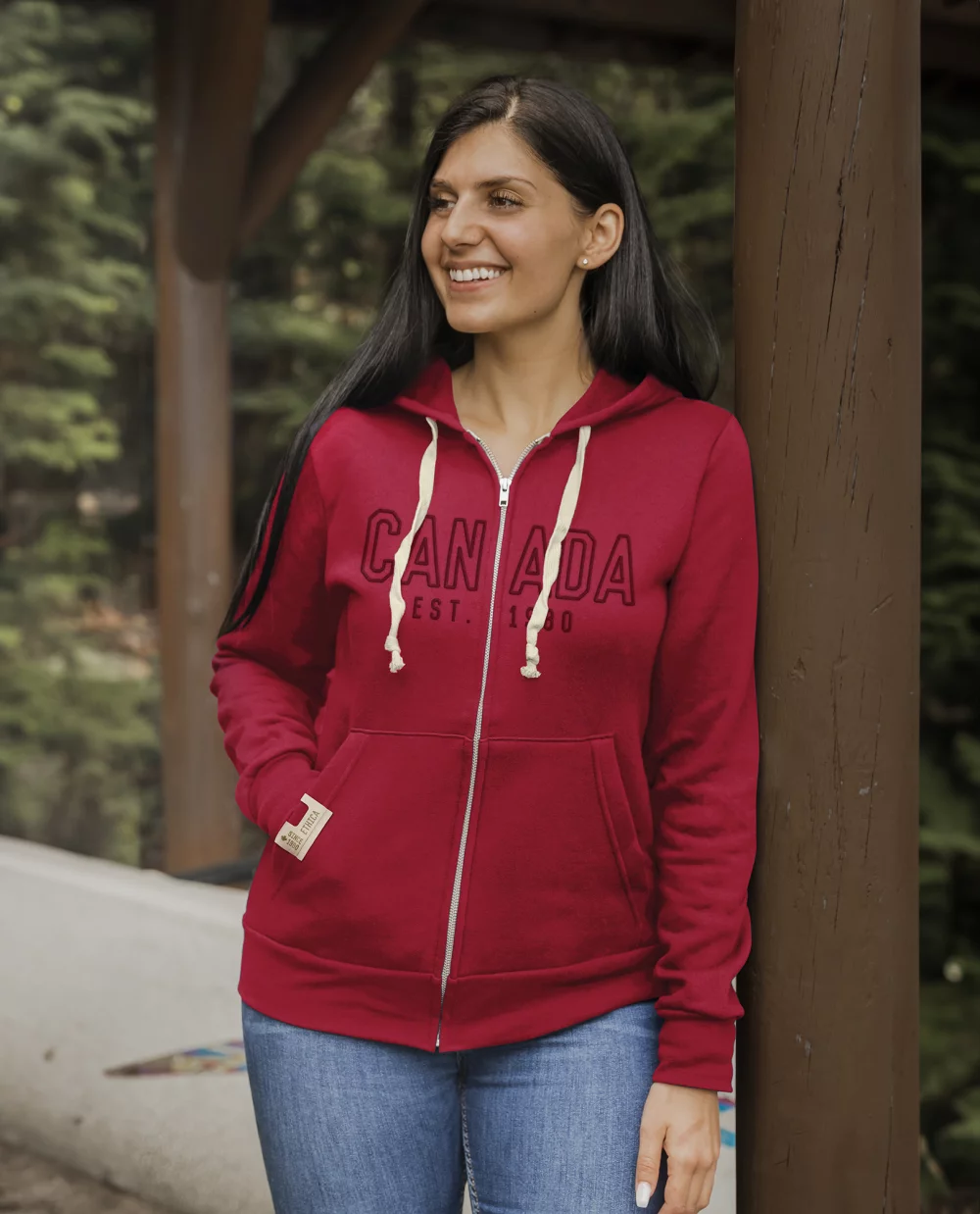 Ethica Women'S Hooded Full Zip Sweater