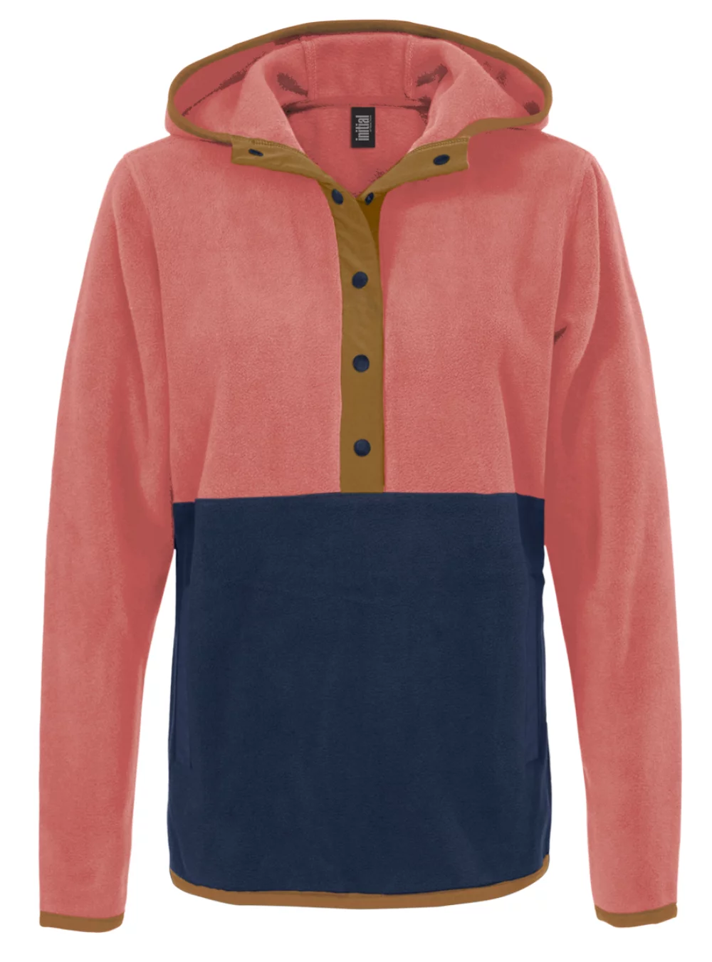 Initial Women Hooded 1/4 Button-Down Sweater