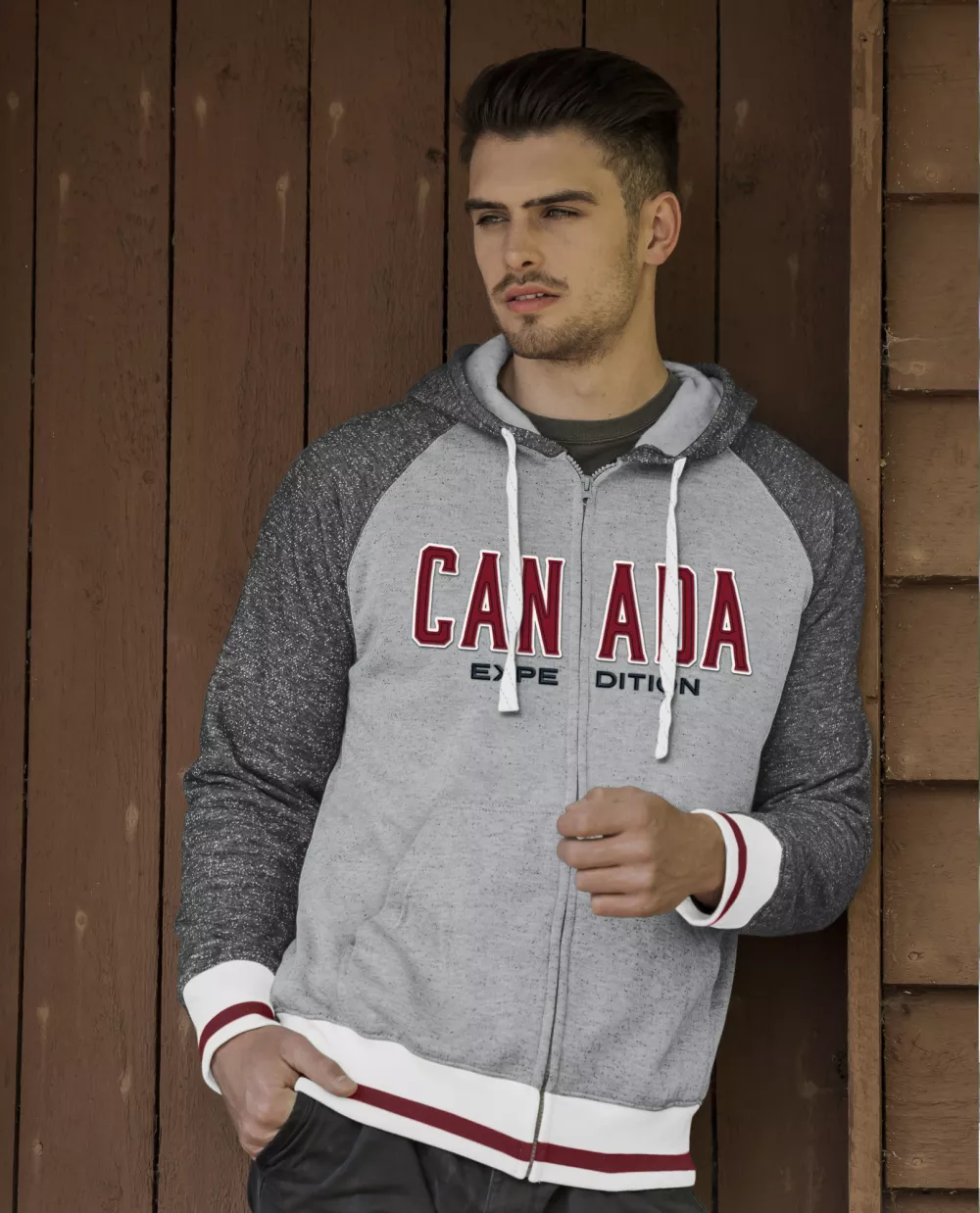 Initial Unisex Hooded Full Zip Cabin Sweater