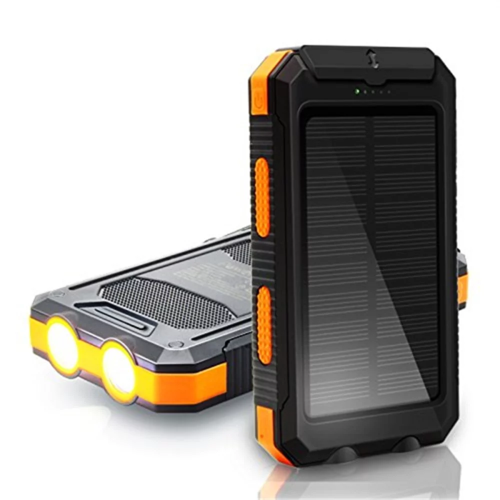 Banque d'alimentation solaire avec lampe de poche LED