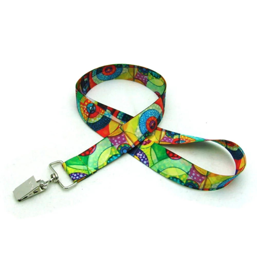 1" Digitally Sublimated Lanyard w/ Bulldog Clip