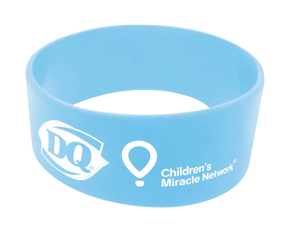 Broad Recycled Silicone Wrist Band w/Printed Logo