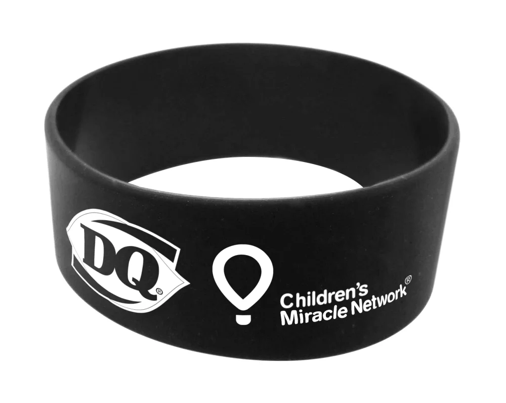Broad Recycled Silicone Wrist Band w/Printed Logo