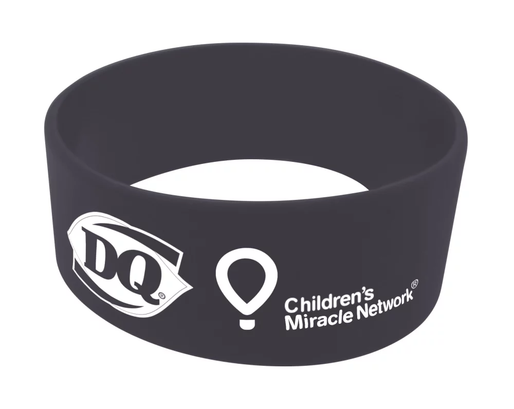 Broad Recycled Silicone Wrist Band w/Printed Logo
