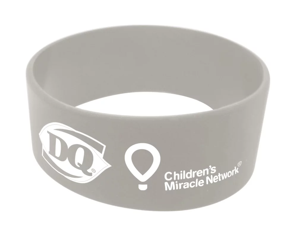 Broad Recycled Silicone Wrist Band w/Printed Logo