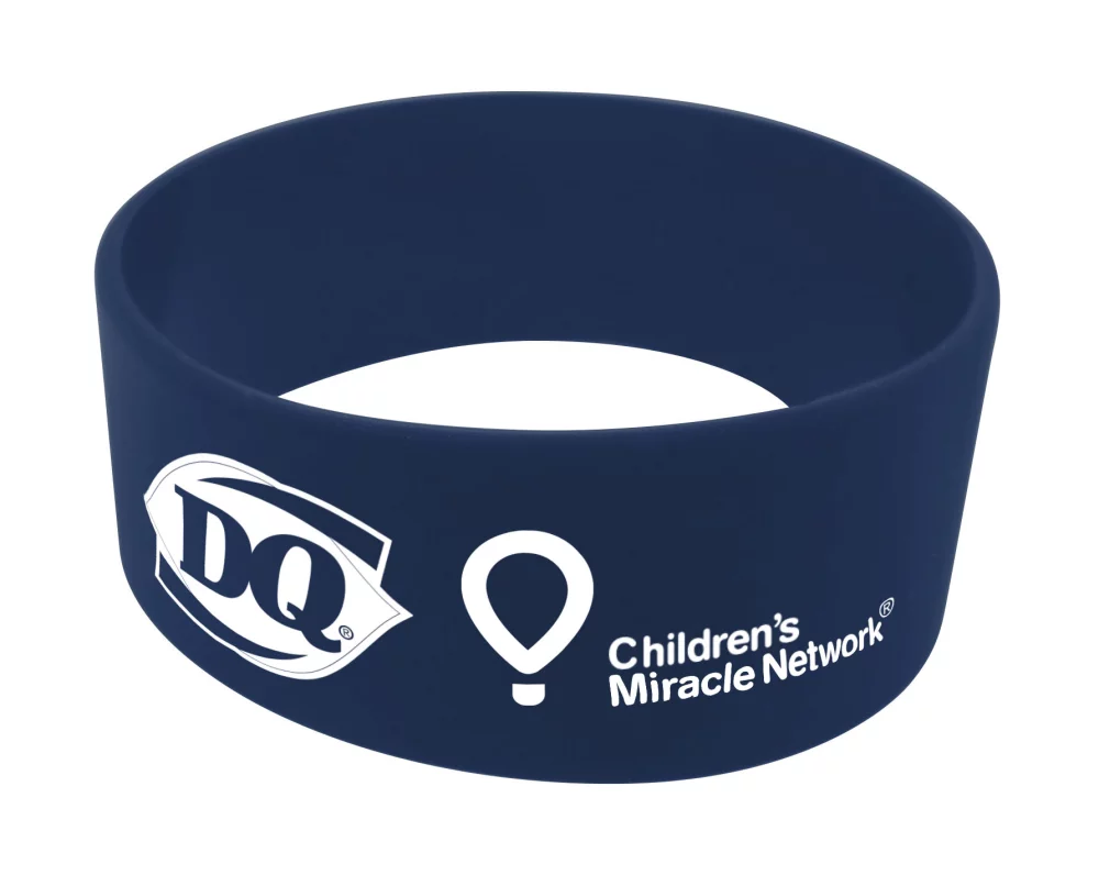 Broad Recycled Silicone Wrist Band w/Printed Logo